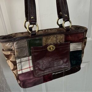 Vintage Y2K Coach Holiday Patchwork Shoulder Bag tote Bag 11358
